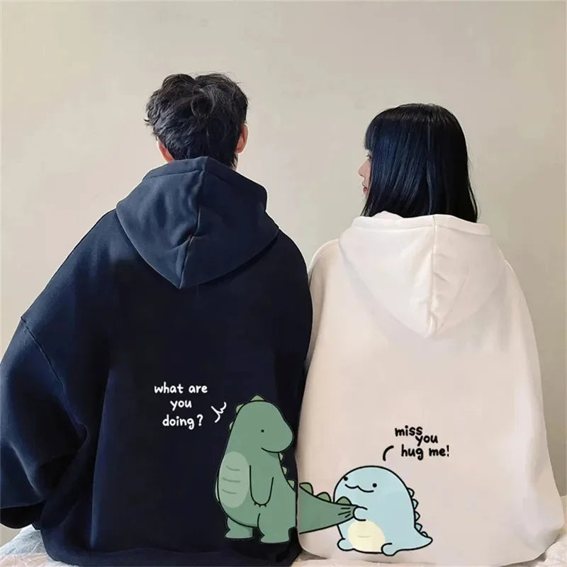 Couple Dinosaurs Hooded