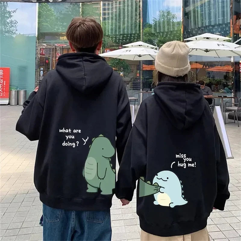 Couple Dinosaurs Hooded