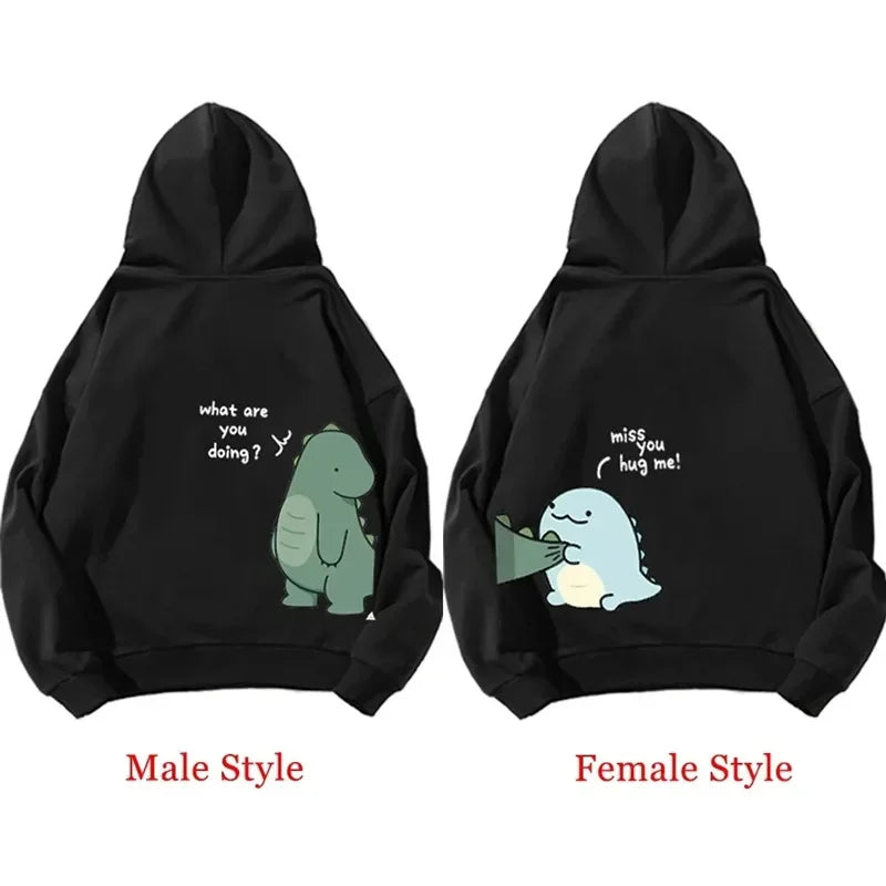 Couple Dinosaurs Hooded